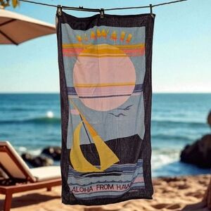 Weng Heng Hawaii Inc. Hawaii Beach Towel with Sailboat Design (EUC)